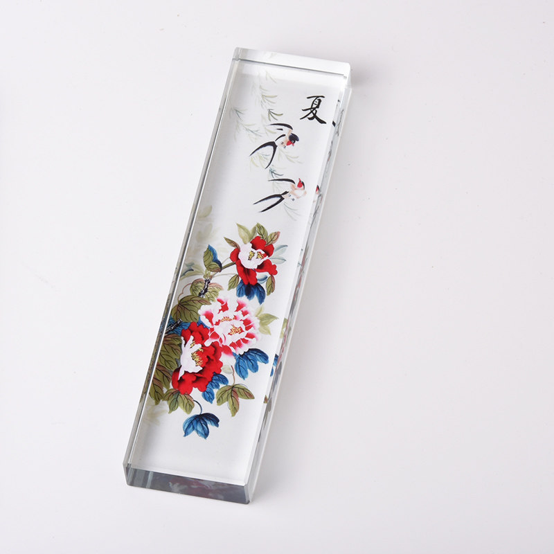 创意水晶透明玻璃镇纸定制国画书法压纸石文房办公书用品摆件镇尺