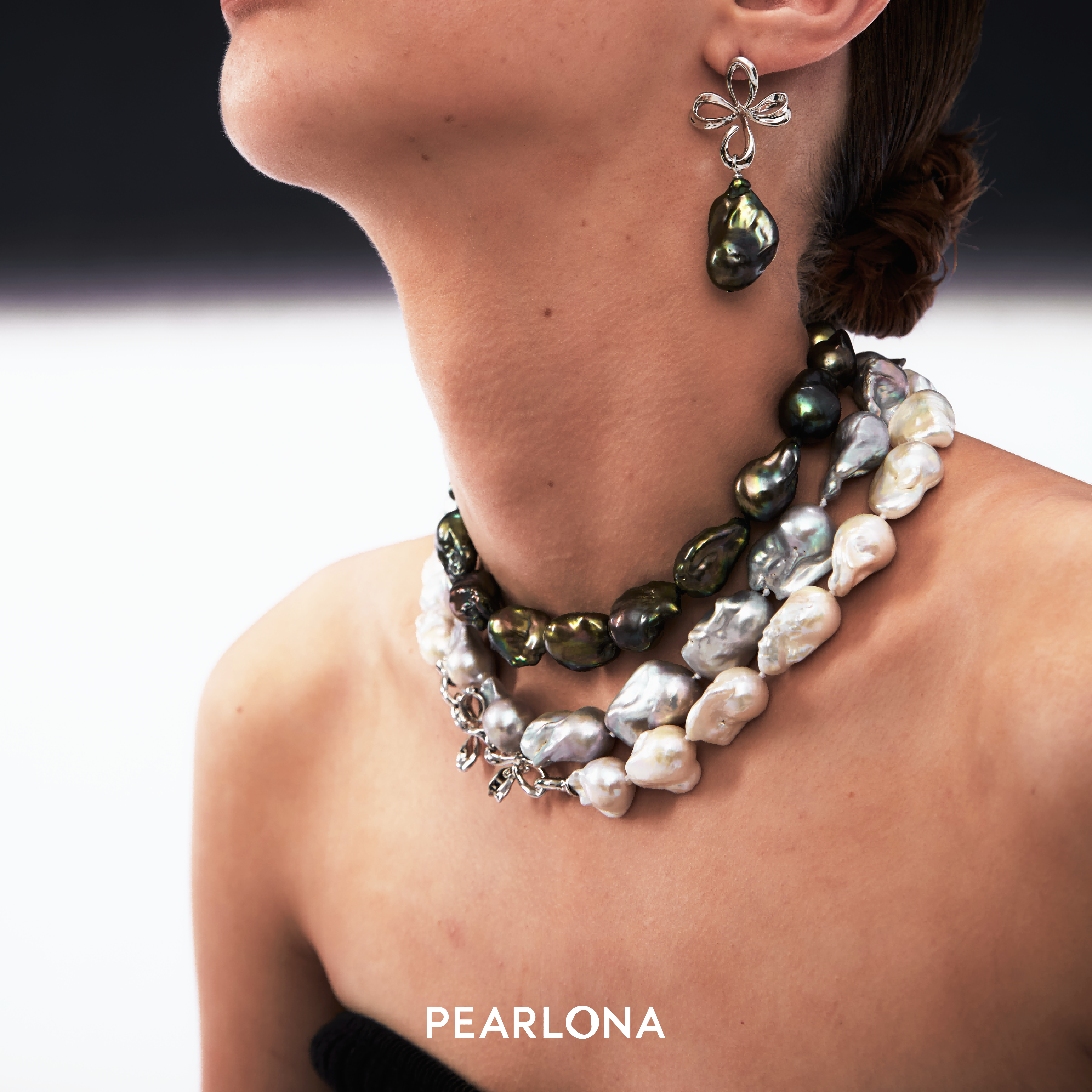 PEARLONA危险花园淡水大巴洛克珍珠饺子型项链锁骨链女贵气送礼