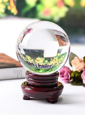 高档大小号粉紫黄水晶球家居客厅玄关装饰品摆件开业礼品乔迁新居