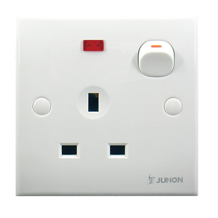 俊朗开关插座正品E系列15A13A大三极圆脚插座香港英式大南非印度