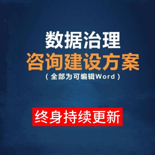 56份数字化转型数据治理咨询规划招投标建设解决方案Word版甄选