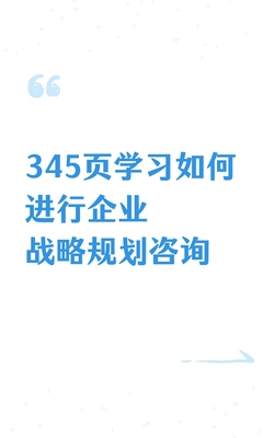 345页学习如何进行企业战略规划咨询