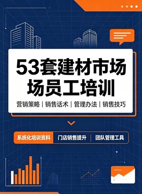 53套建材市场员工培训营销策略销售话术培训管理办法销售技巧培训