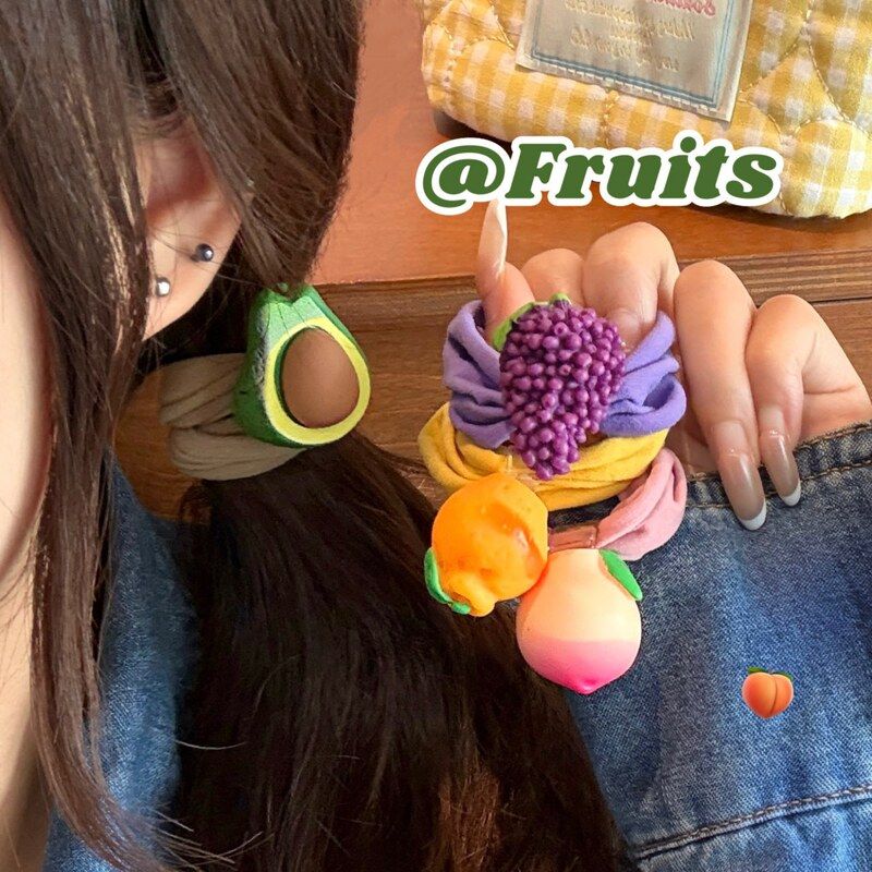 夏季水果毛巾圈发绳少女心百搭不伤发圈可爱皮筋扎头发饰头绳发饰