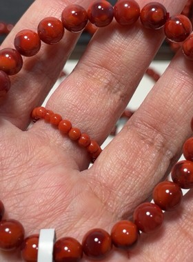 437C48凉山瓦西料南红牛血火焰单圈手串多样性发其一