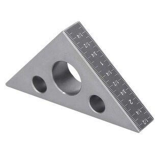 Carpenter Tools Triangle Ruler Aluminum Alloy 45/90 Degree F