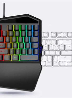 1 Hand RGB Luminous Gaming Keyboard RGB Backlit for Windows