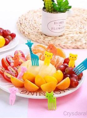 10 Pieces Childrens Cartoon Fruit Fork Set Animal Farm