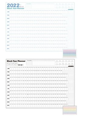 Wall Calendar 2022 Yearly Planner Poster Overview Stickers T