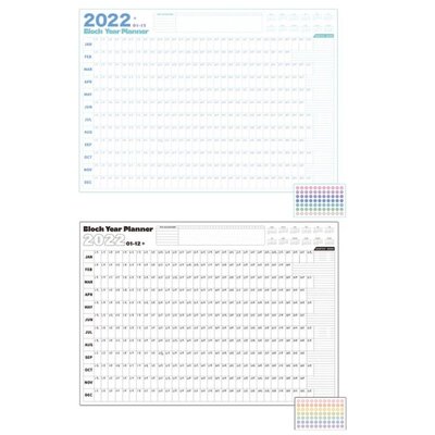 Wall Calendar 2022 Yearly Planner Poster Overview Stickers T