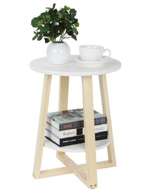 Coffee End Table Coffee Round Side Table 2 Tiers Nightstand