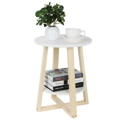 Coffee End Table Coffee Round Side Table 2 Tiers Nightstand