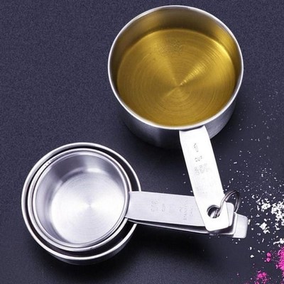 1 Set Measuring Cup Stackable Measuring Spoon Steel Home Kit