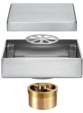 Tile Insert Square Stainless Steel Floor Drain 100X100mm Was