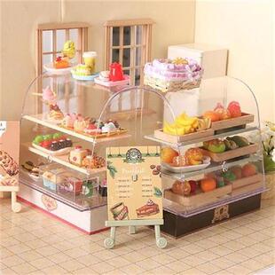1 Set Useful Creative Bakery Cabinet Model Fine Workmanship