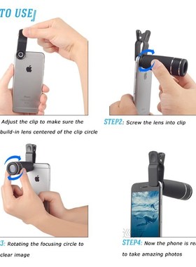 Camera Lens Kit 10 in 1 Macro Wide Fisheye 10x Telescope For