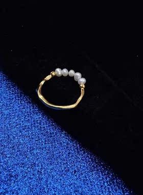 Original Design Handmade Pearl Rings White Baroque Freshwat