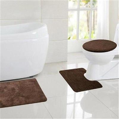 Toilet Seat Cover 3pc Bathroom Set Rug Contour Mat Toilet