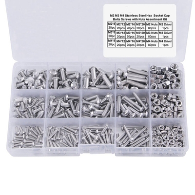 480Pcs Button Head 12 Sizes Screw And Nuts Kit,M2 M3 M4