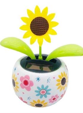 Solar Powered Flower Car Ornament Gadgets Gift Auto
