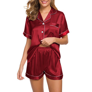 Satin Silk Pajamas for Women Summer Pyjamas Home Clothes Wom
