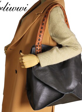 Arliwwi New Fashion Bags  Genuine Leather Handbags Larg