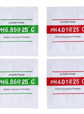 4 Pcs PH Buffer Solution Powder PH For Test Meter Measure Ca