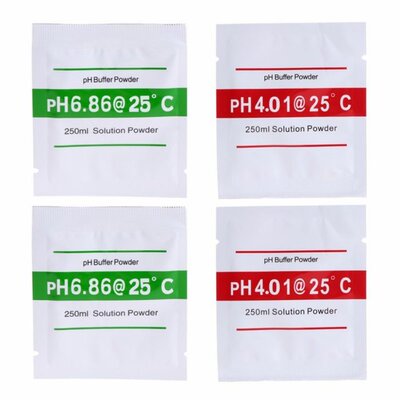 4 Pcs PH Buffer Solution Powder PH For Test Meter Measure Ca