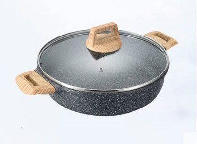 2.5L 24cm Frying pan  stone Alunum alloy Non-stick pan Slow