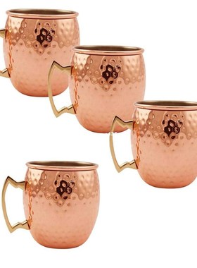 4pcs 550ml Moscow Mule Mug Stainless Steel Beer Cup Copper M