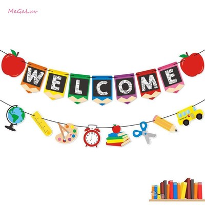 Birthday Banner Flag Welcome Bunting Hanger Door Sign for Ba