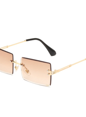 Rectangle Sunglasses for Women Rimless glasses Blue eyewear