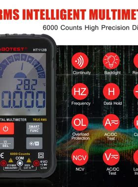 Handheld Intelligent 6000 Counts TRMS Digital Multimeter LCD