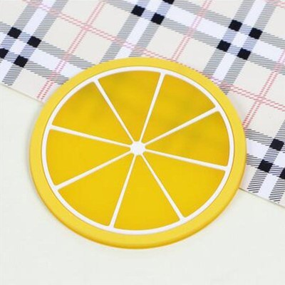 7pcs Fruit Coaster Colorful Transparent Silicone Cup Holder