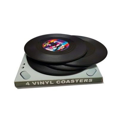 4/6 Pcs Colorful Coaster Retro Vinyl Record Disk Coasters Fo