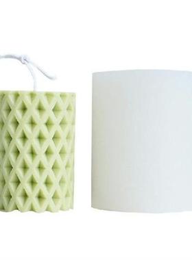 Diamondshaped Cylindrical Candles Mould DIY Silicone Soap