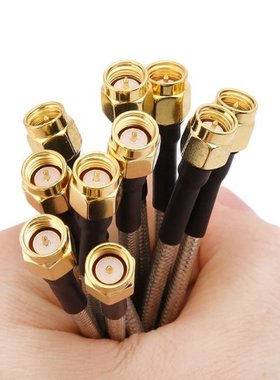 10pcs SMA Male To SMA Male RG402 Pigtail Cable 10cm Semi-rig