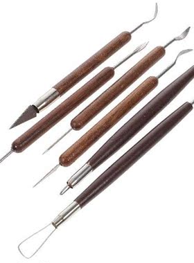6 PCS Suit Pottery Sculpting Tools Wooden Sculpting Rake