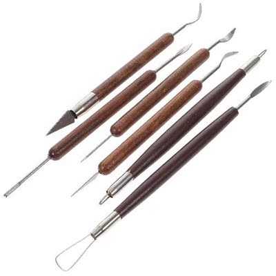 6 PCS Suit Pottery Sculpting Tools Wooden Sculpting Rake