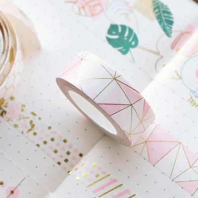 Pink Foil Paper Washi Tape Set  Cute Adhesiva Decorativa Ja