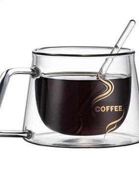 Double couches tasse en verre haute Borosilicate bureau mais