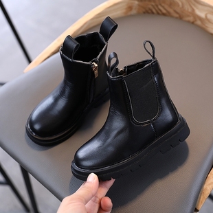 Leather Boots Boys Shoes Girls Childrens Winter Warm