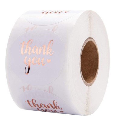 1.5inch Gold foil labels thank you sticker for business