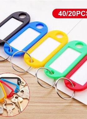 Quality 20/40Pcs/Lot Mix Color Plastic Keychain Key Tags ID