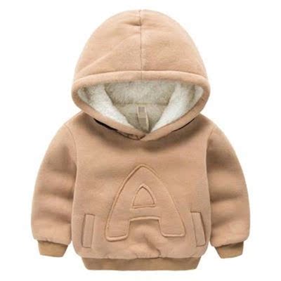 Winter Kids Plus velvet sweatshirts hoodies Thick cotton Fas