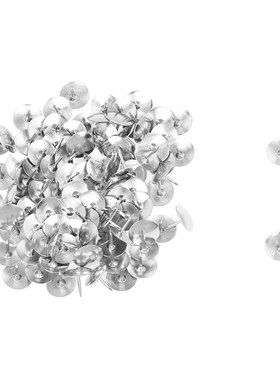 100Pcs Silver Tone Corkboard Photo Push Pins Thumb Tacks