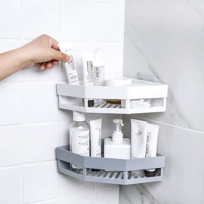 Bathroom punchfree wall mount rack multifunctional plastic