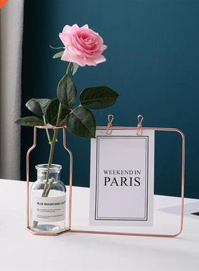 Nordic Hydroponic Glass Vase Wrought Iron Vase Photo Frame D