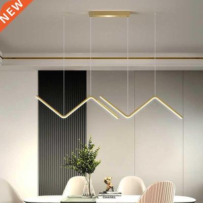Modern Chandelier LED Hanging Wire Black Gold Pendants Lamp