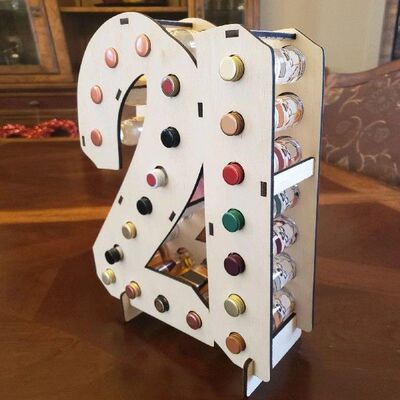 Rak Anggur Kayu Mini 21 Tempat Botol Anggur Unik untuk